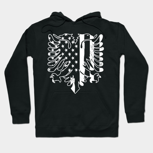 Albania Shirt | Patriotic Albania America Flag Gift Hoodie by Gawkclothing